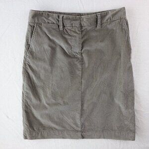 LL Bean Skirt Faux Suede Classic Straight Pencil Fall Taupe Neutral Womens 10
